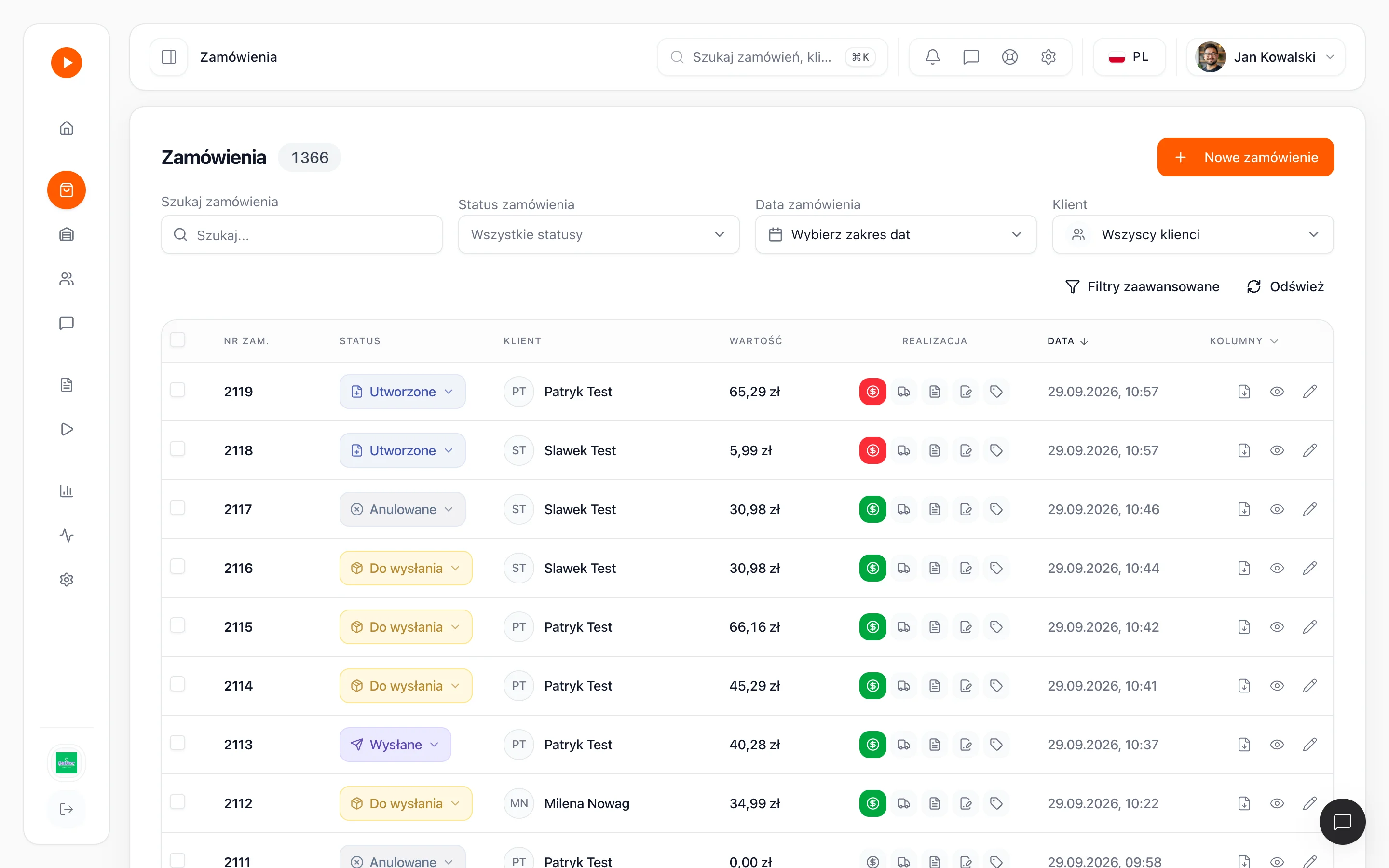 Korekta zamówienia