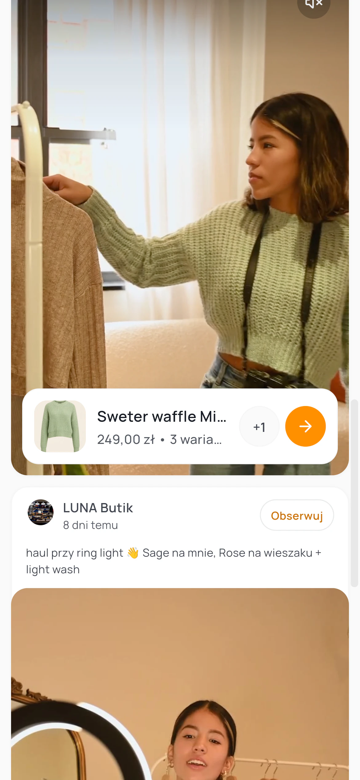 Aplikacja klienta jest.live - feed i zakupy