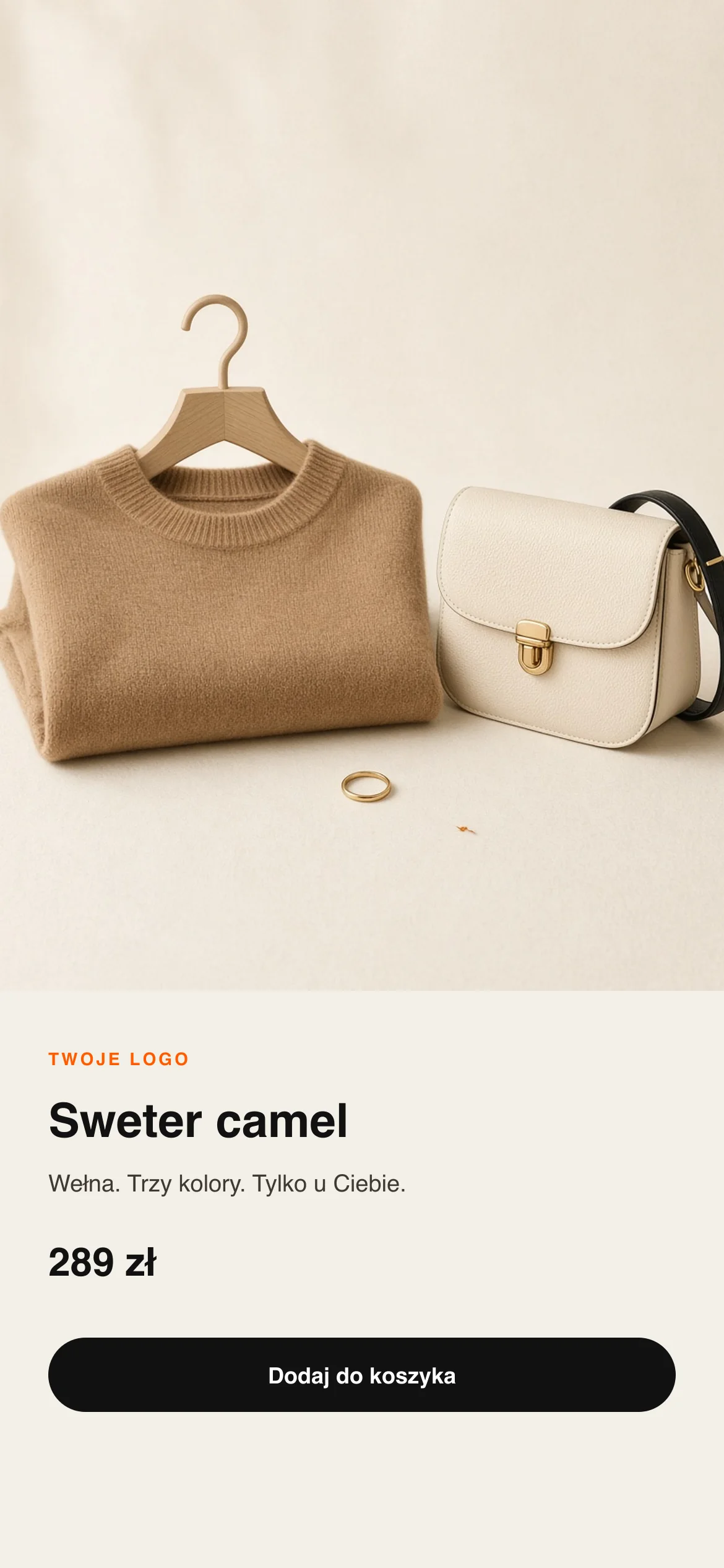 A product card with Your logo